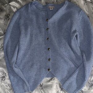 Sincerely Jules Blue Ribbed Cardigan